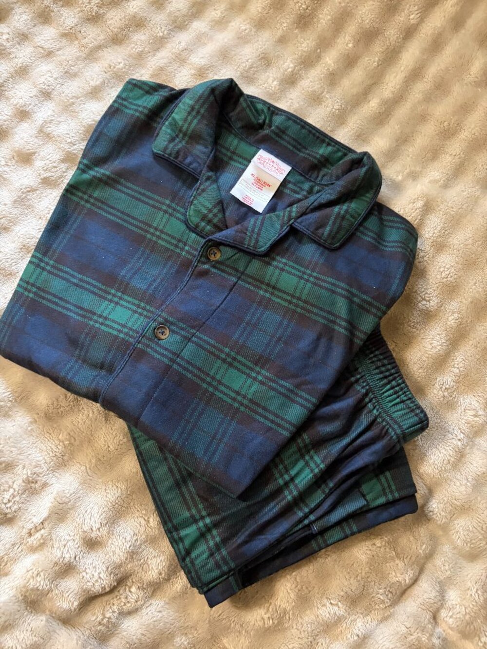 NEW Target Wondershop Kids Flannel PJ Set, Blue Green Plaid, XL 14 Kids Size
